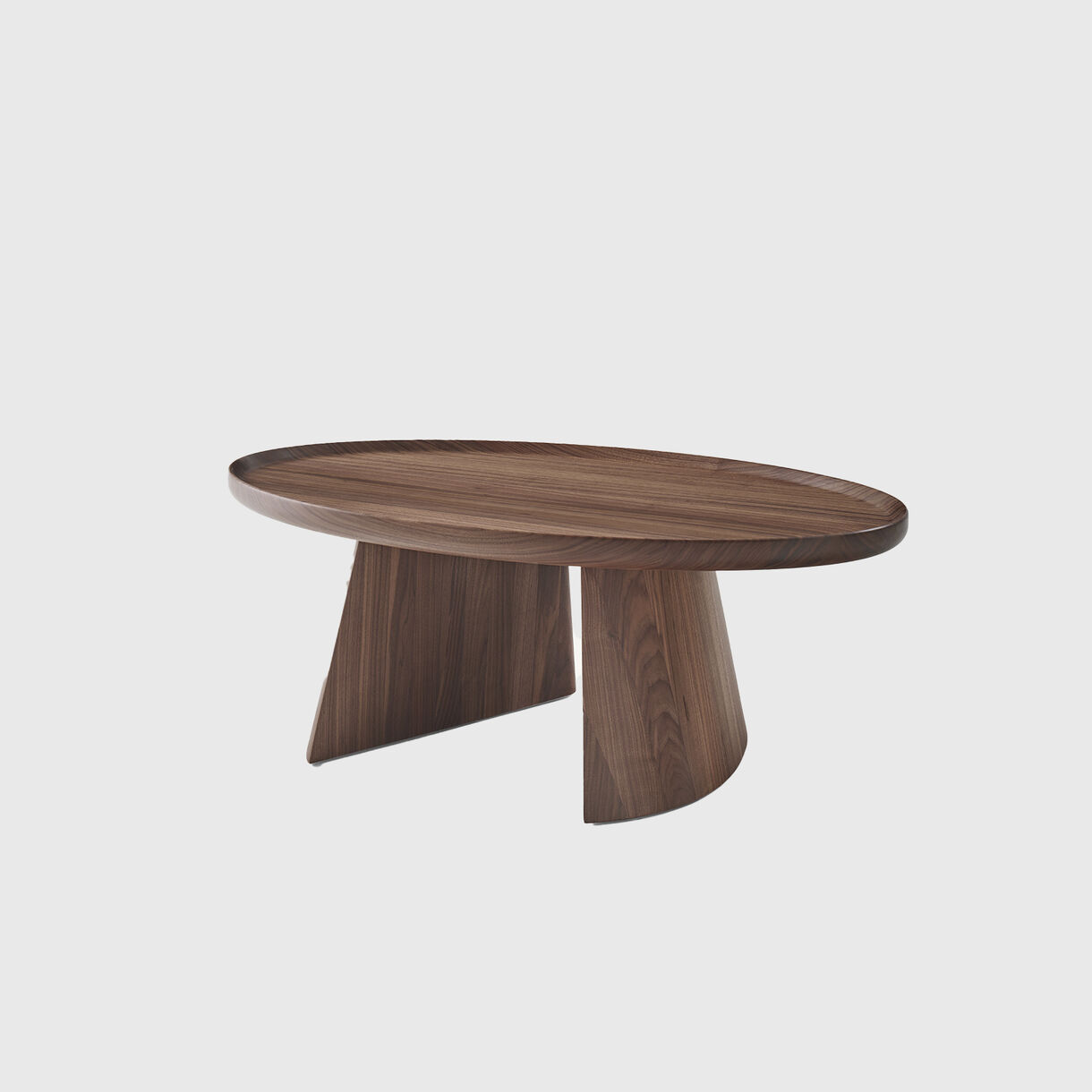 Bi-Ped Coffee Table, Ellipse, Walnut